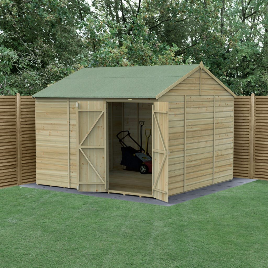 Beckwood 10×10 Reverse Apex Shed – No Windows – Double Door 5013053197851 2